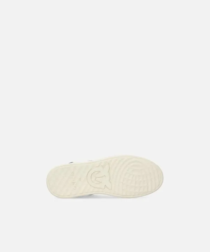 Women Sneakers Pinko Flat Leather Sneakers With Contrasting Logo Sandblackgrey Women Sneakers Pinko Flat Leather Sneakers With Contrasting Logo Sandblackgrey