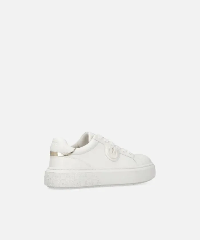 Women Sneakers Pinko Leather Sneakers With Platform Sole Milk White Women Sneakers Pinko Leather Sneakers With Platform Sole Milk White