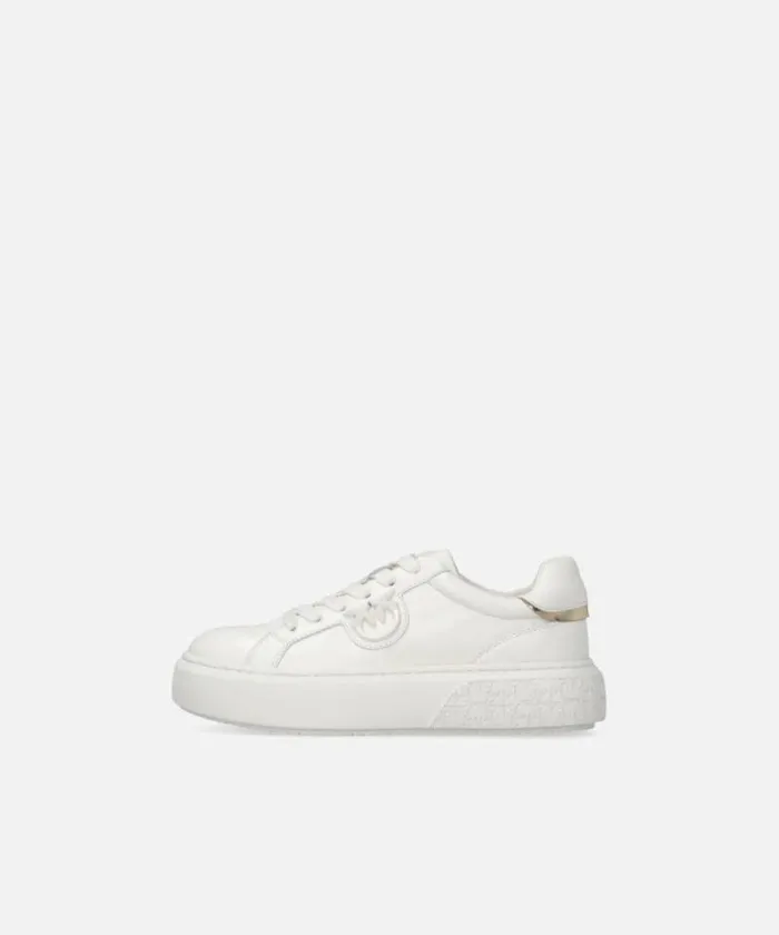 Women Sneakers Pinko Leather Sneakers With Platform Sole Milk White Women Sneakers Pinko Leather Sneakers With Platform Sole Milk White