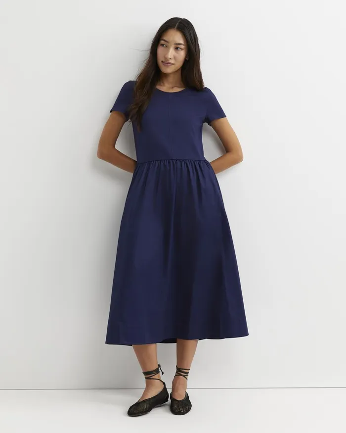Women Sportscraft Dresses Bonnie Half Sleeve Midi Dress Navy