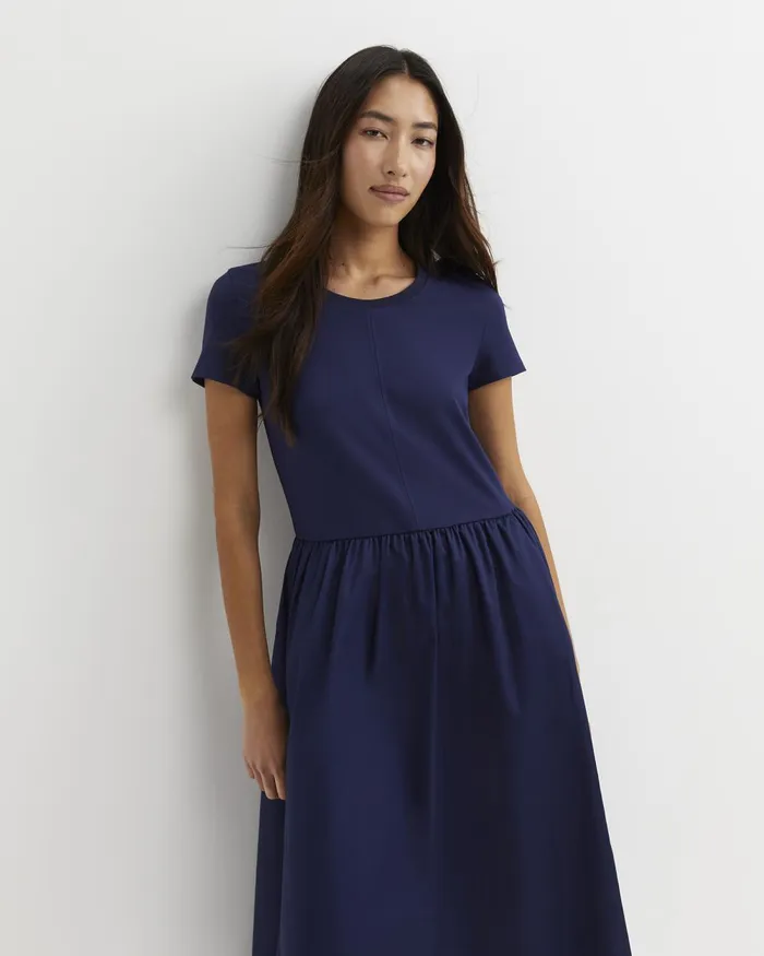 Women Sportscraft Dresses Bonnie Half Sleeve Midi Dress Navy