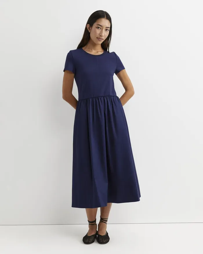 Women Sportscraft Dresses Bonnie Half Sleeve Midi Dress Navy