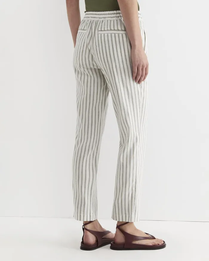 Women Sportscraft Pants Rosa Stripe Linen Pant Whitekhaki