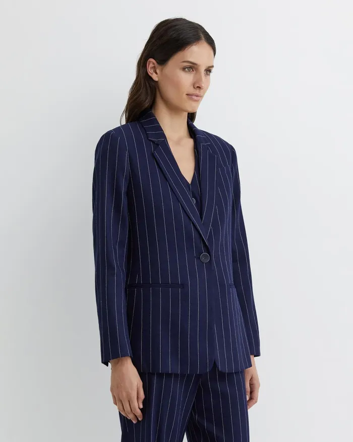 Women Sportscraft Sets Brianne Stripe Blazer Navywhite