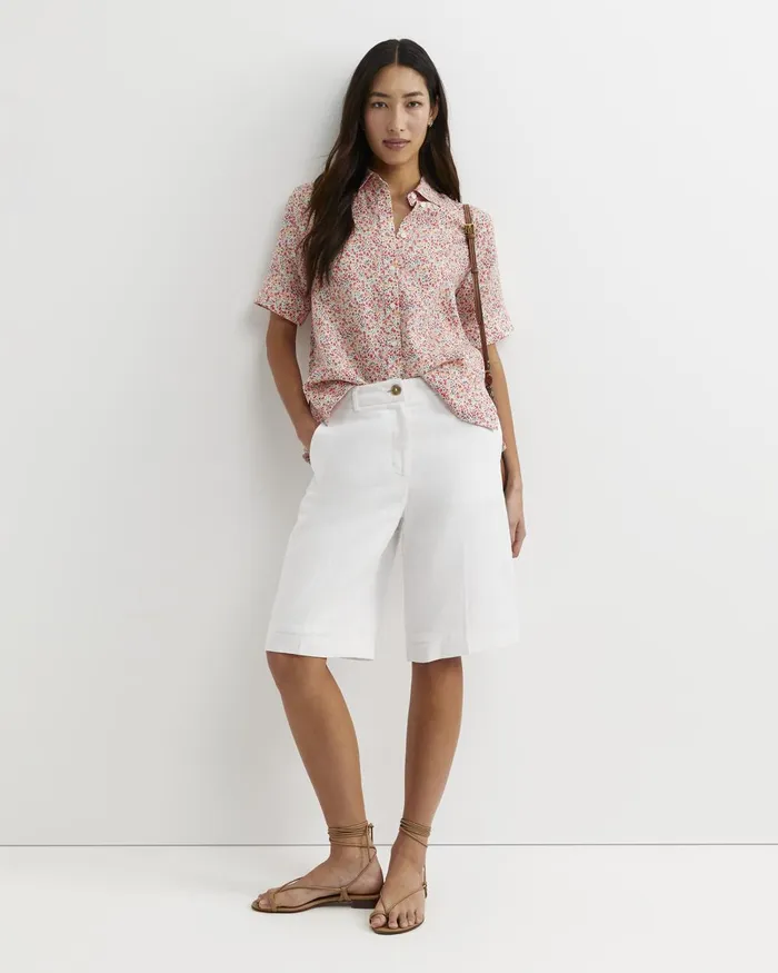 Women Sportscraft Shorts Freya Bermuda Linen Short White