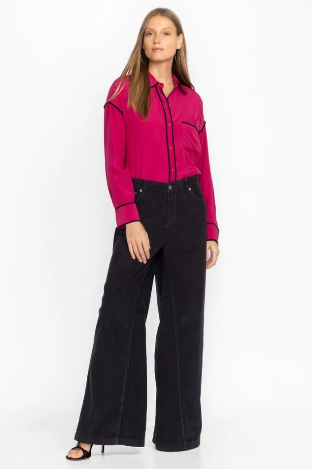 Women Suki Wide Leg Jean Black Johnny Was Bottoms