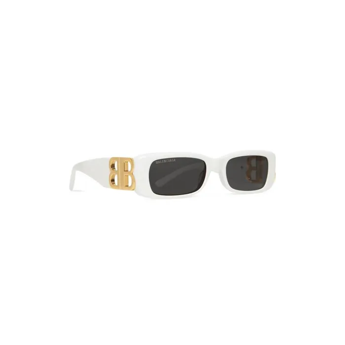 Women Sunglasses Balenciaga Dynasty Rectangle Sunglasses In White