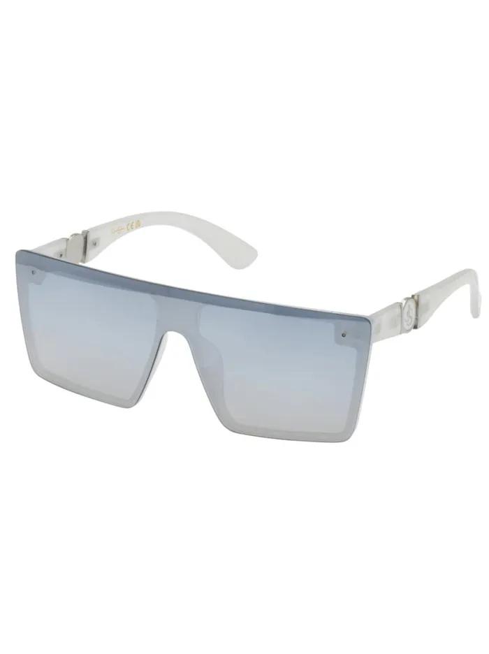Women Sunglasses Jessica Simpson Oversized Square Shield Sunglasses In White Marble Women Sunglasses Jessica Simpson Oversized Square Shield Sunglasses In White Marble