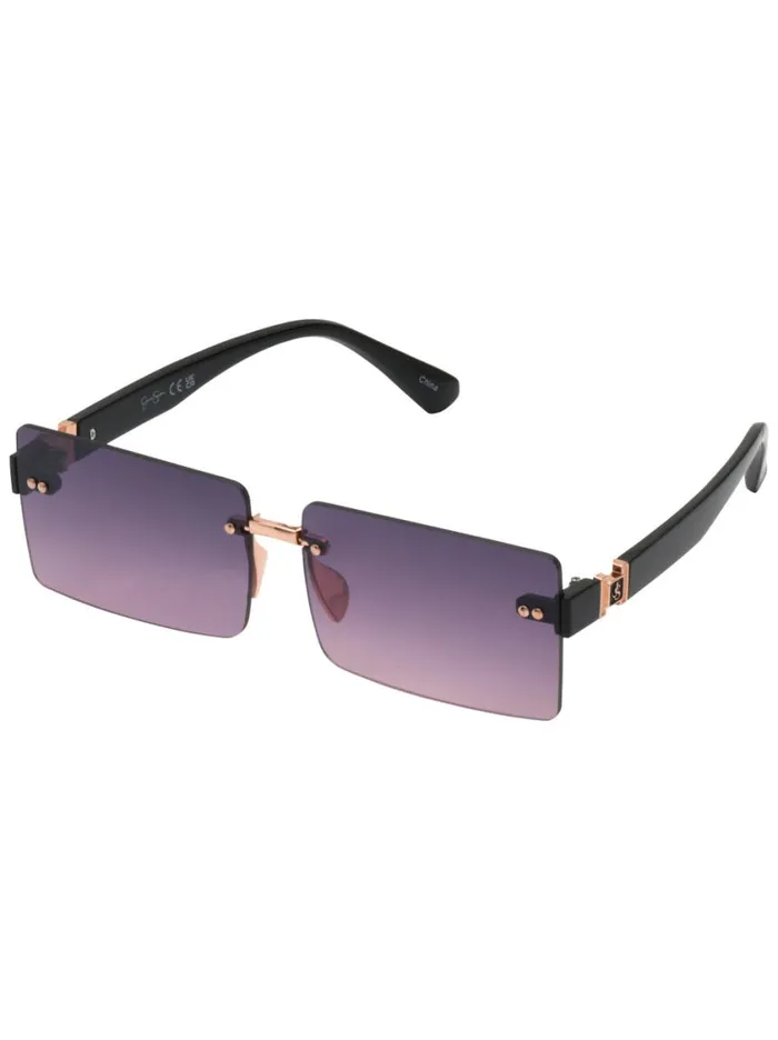 Women Sunglasses Jessica Simpson Sleek Rectangular Metal Sunglasses In Rose Gold and Black Women Sunglasses Jessica Simpson Sleek Rectangular Metal Sunglasses In Rose Gold and Black