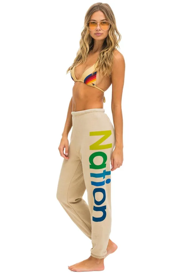Women Sweatpants Aviator Nation 2 Sweatpants 8211 Sand
