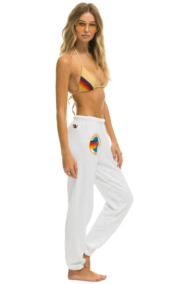 Women Sweatpants Aviator Nation Aspen Sweatpants 8211 White