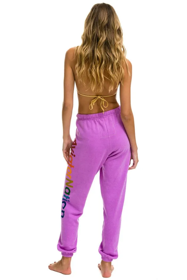 Women Sweatpants Aviator Nation Haight Ashbury Sweatpants 8211 Neon Purple
