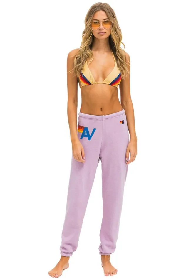 Women Sweatpants Aviator Nation Logo Stitch Sweatpants 8211 Mauve