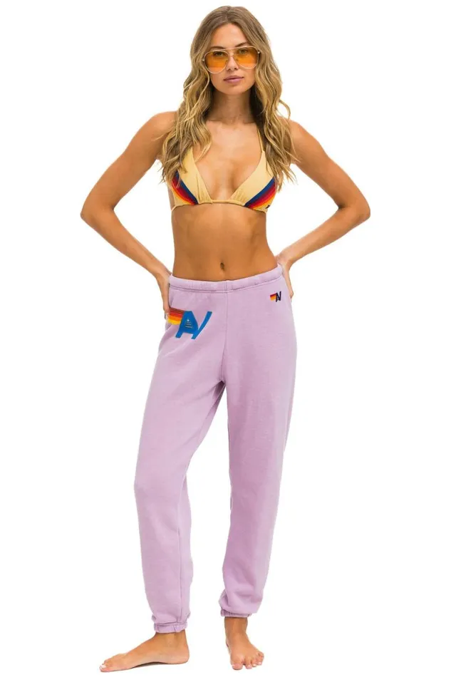 Women Sweatpants Aviator Nation Logo Stitch Sweatpants 8211 Mauve