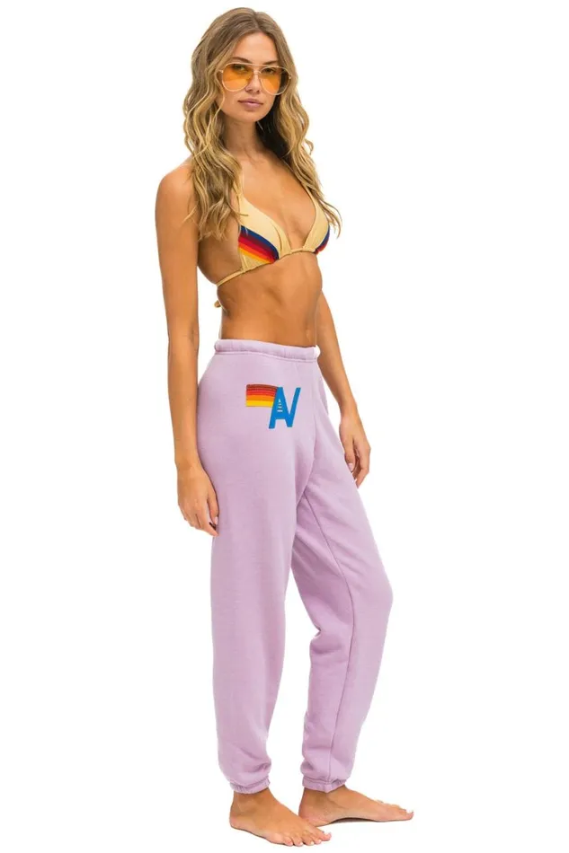 Women Sweatpants Aviator Nation Logo Stitch Sweatpants 8211 Mauve