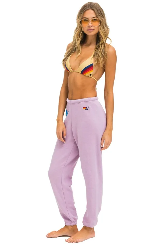 Women Sweatpants Aviator Nation Logo Stitch Sweatpants 8211 Mauve