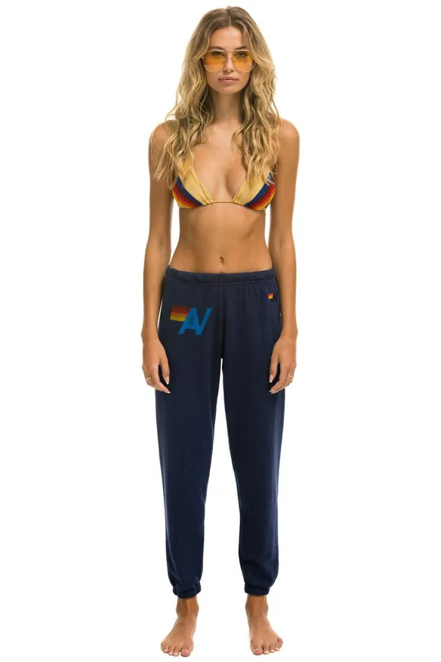 Women Sweatpants Aviator Nation Logo Sweatpants 8211 Navy