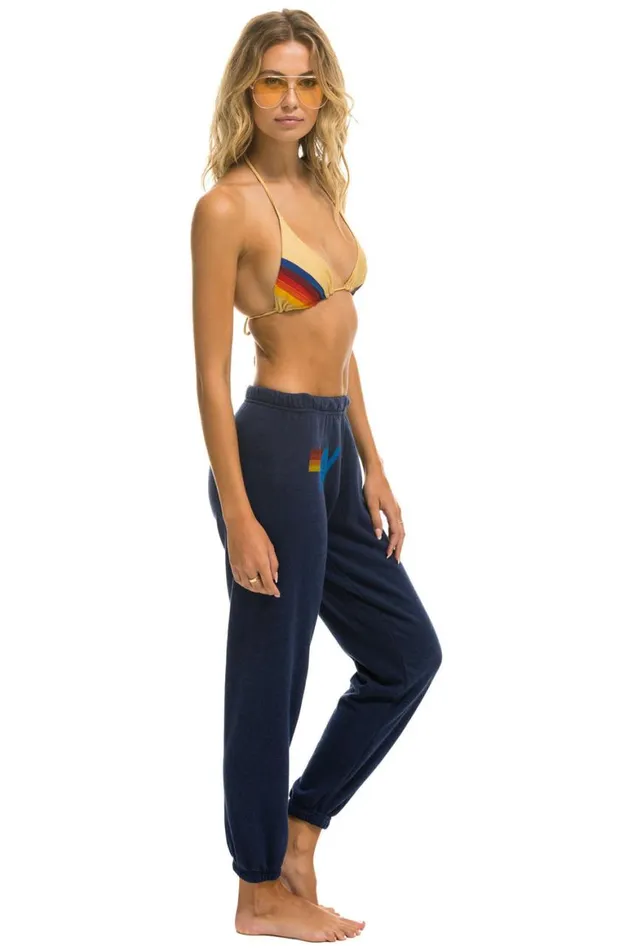 Women Sweatpants Aviator Nation Logo Sweatpants 8211 Navy