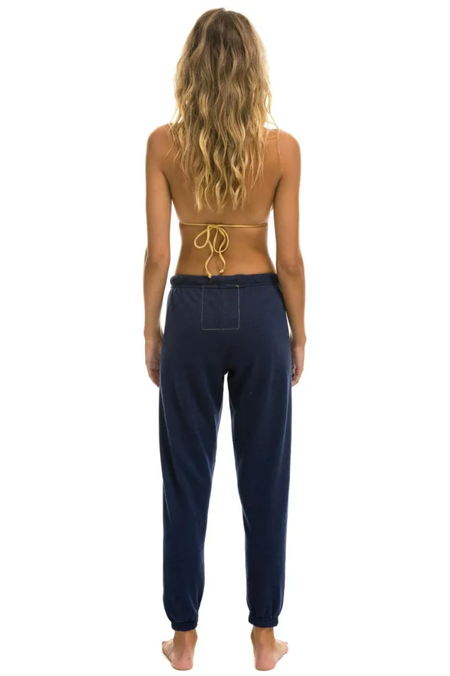 Women Sweatpants Aviator Nation Logo Sweatpants 8211 Navy