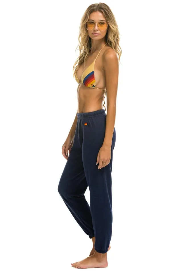 Women Sweatpants Aviator Nation Logo Sweatpants 8211 Navy