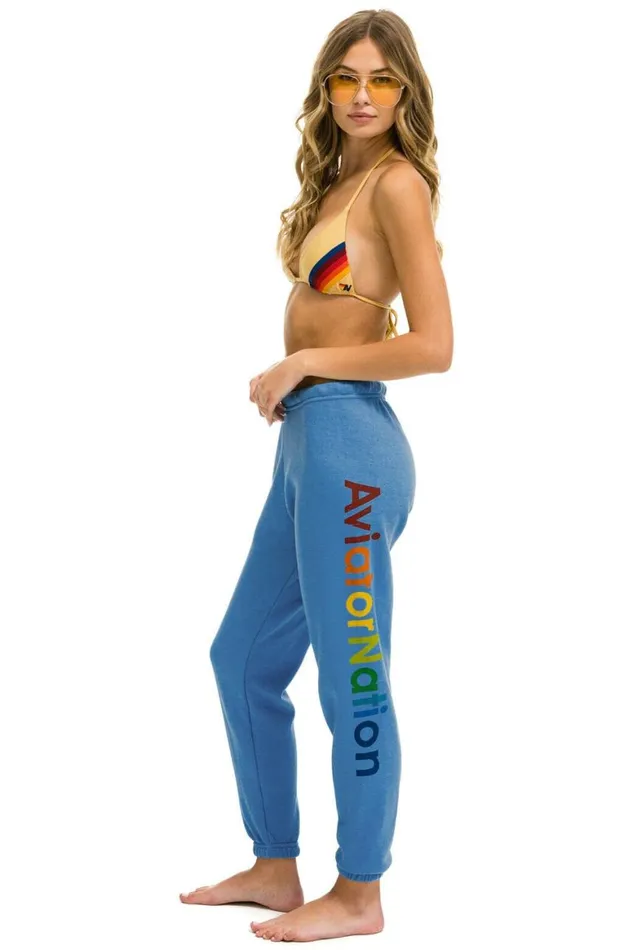 Women Sweatpants Aviator Nation Manhattan Beach Sweatpants 8211 Cobalt