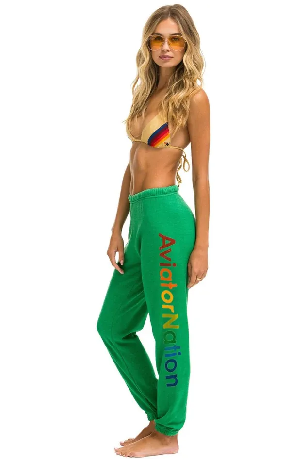 Women Sweatpants Aviator Nation Mill Valley Sweatpants 8211 Kelly Green