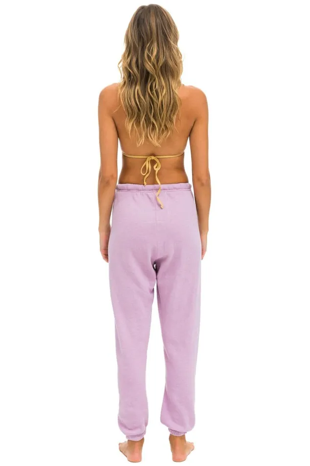 Women Sweatpants Aviator Nation Rainbow Heart Stitch Sweatpants 8211 Mauve