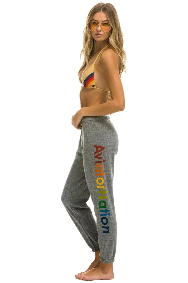 Women Sweatpants Aviator Nation Vail Sweatpants 8211 Heather Grey