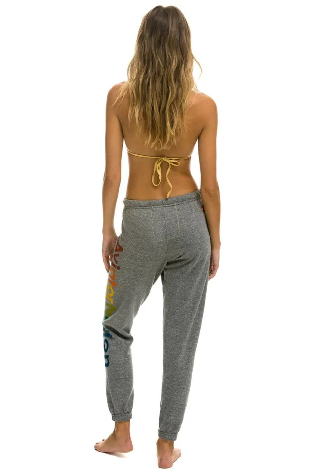 Women Sweatpants Aviator Nation Vail Sweatpants 8211 Heather Grey