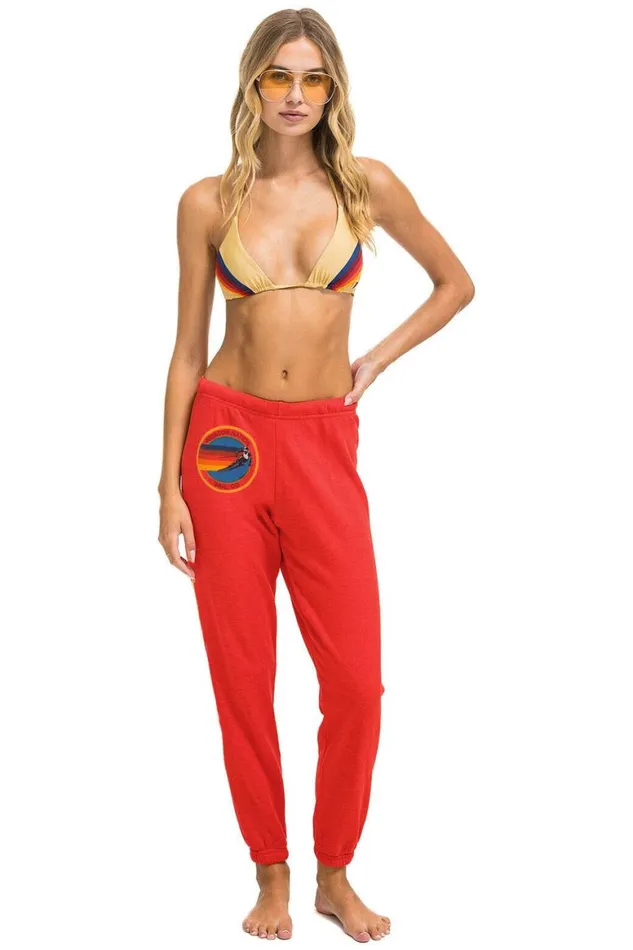 Women Sweatpants Aviator Nation Vail Sweatpants 8211 Red