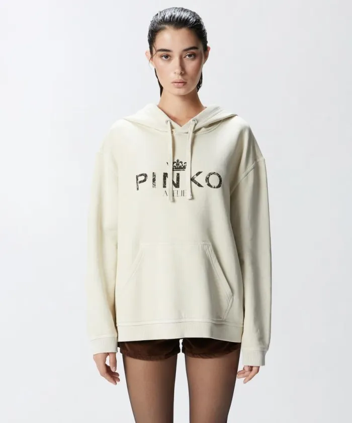 Women Sweatshirts Pinko PINKO Atelier Hoodie Fog Beige