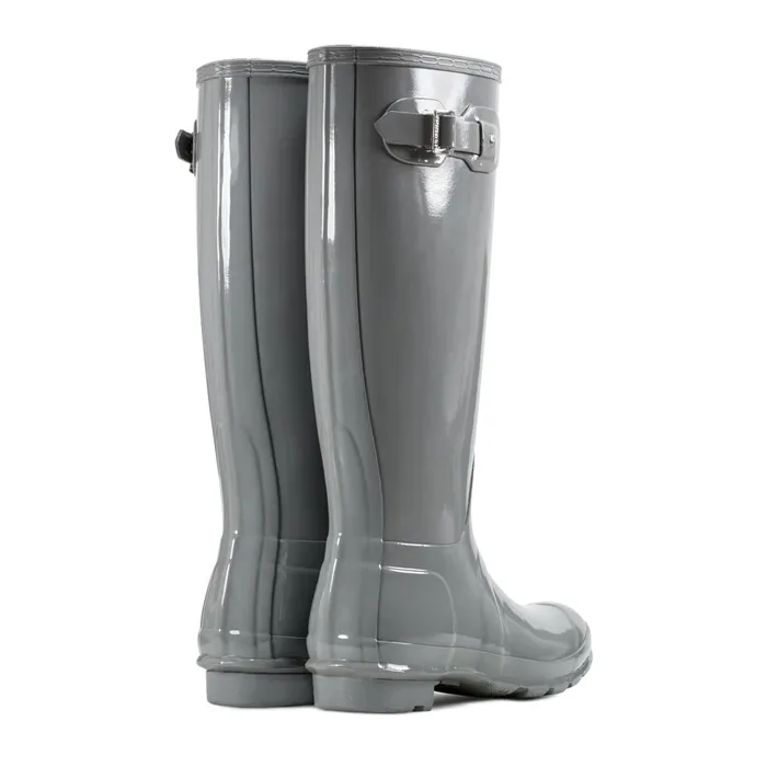 Women Tall Boots Hunter Boots Original Tall Gloss Rain Boots Medium Gray Women Tall Boots Hunter Boots Original Tall Gloss Rain Boots Medium Gray