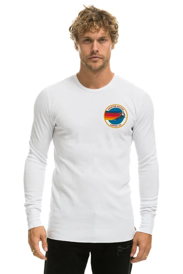Women Tees Aviator Nation Aspen Thermal 8211 White