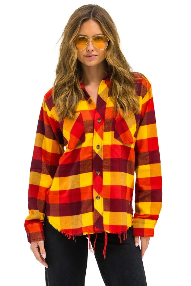 Women Tees Aviator Nation Plaid Flannel Light Weight Unisex Western Shirt 8211 Surfy Plaid Women Tees Aviator Nation Plaid Flannel Light Weight Unisex Western Shirt 8211 Surfy Plaid