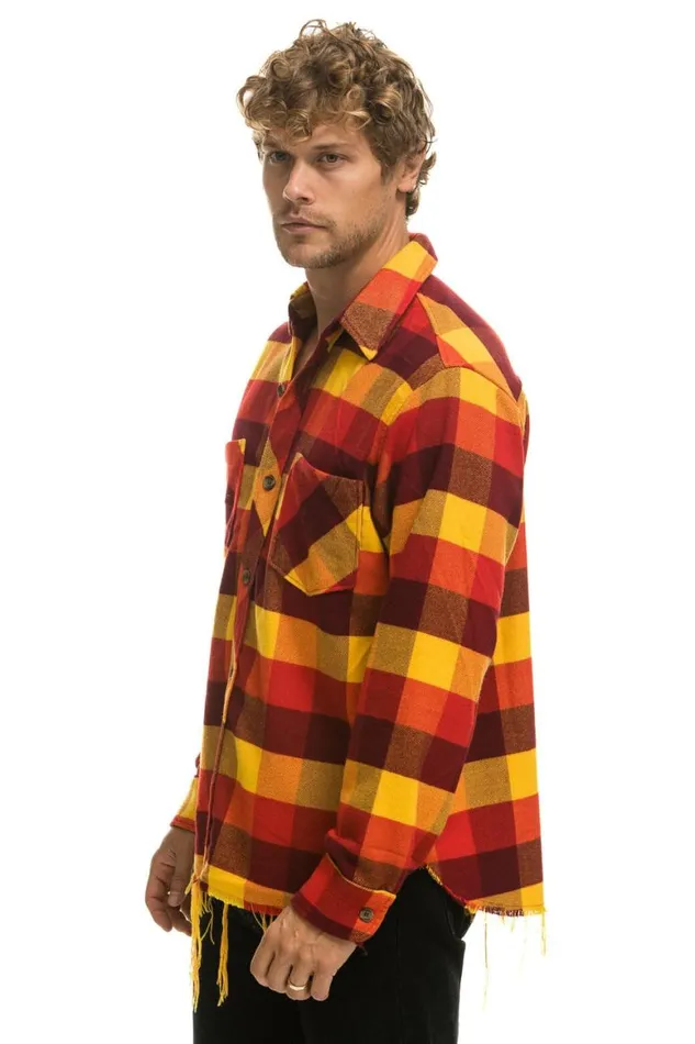 Women Tees Aviator Nation Plaid Flannel Light Weight Unisex Western Shirt 8211 Surfy Plaid
