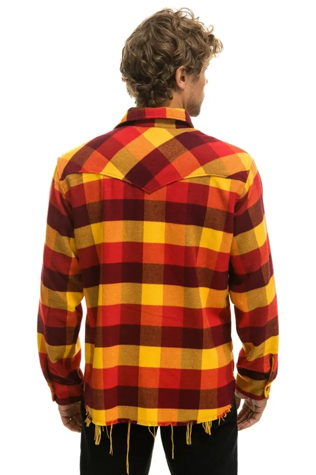 Women Tees Aviator Nation Plaid Flannel Light Weight Unisex Western Shirt 8211 Surfy Plaid