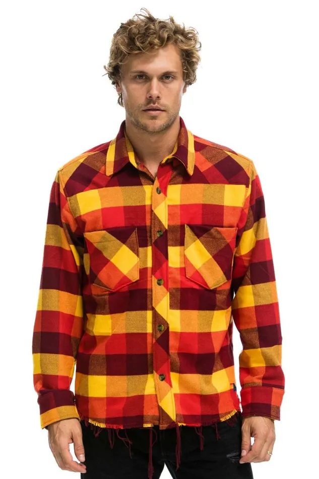 Women Tees Aviator Nation Plaid Flannel Western Shirt 8211 Surfy Plaid