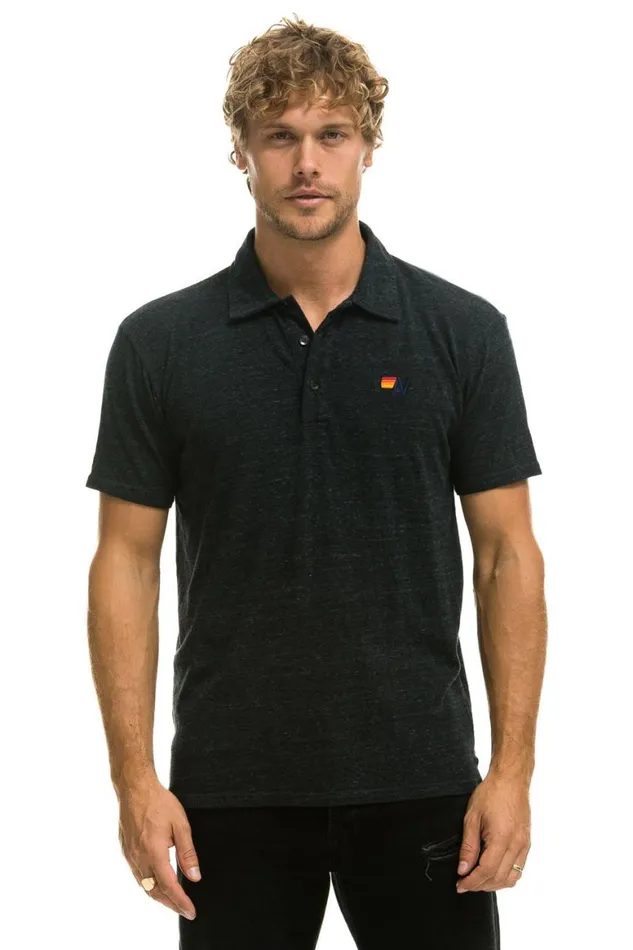 Women Tees Aviator Nation Polo 8211 Charcoal