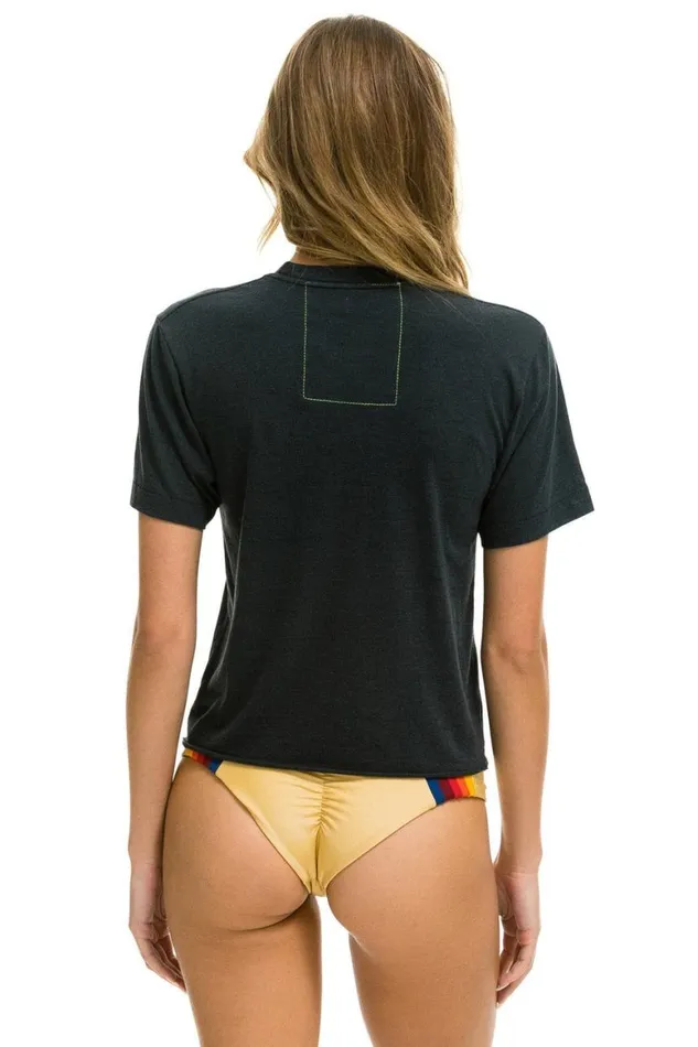 Women Tees Aviator Nation Surf Naked Boyfriend Tee 8211 Charcoal