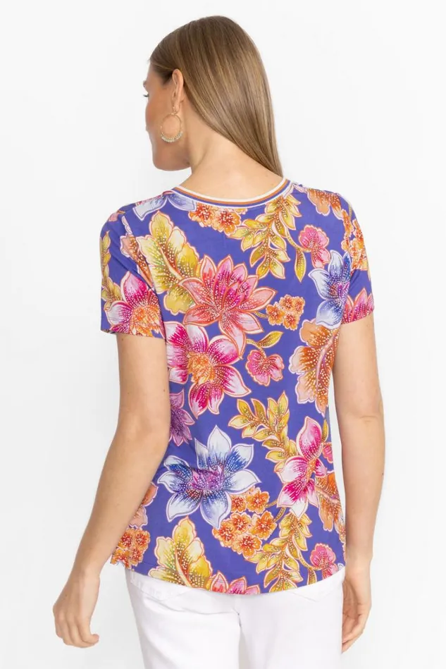 Women The Janie Favorite Short Sleeve VNeck Swing Tee Leilah Johnny Was Tops Women The Janie Favorite Short Sleeve VNeck Swing Tee Leilah Johnny Was Tops