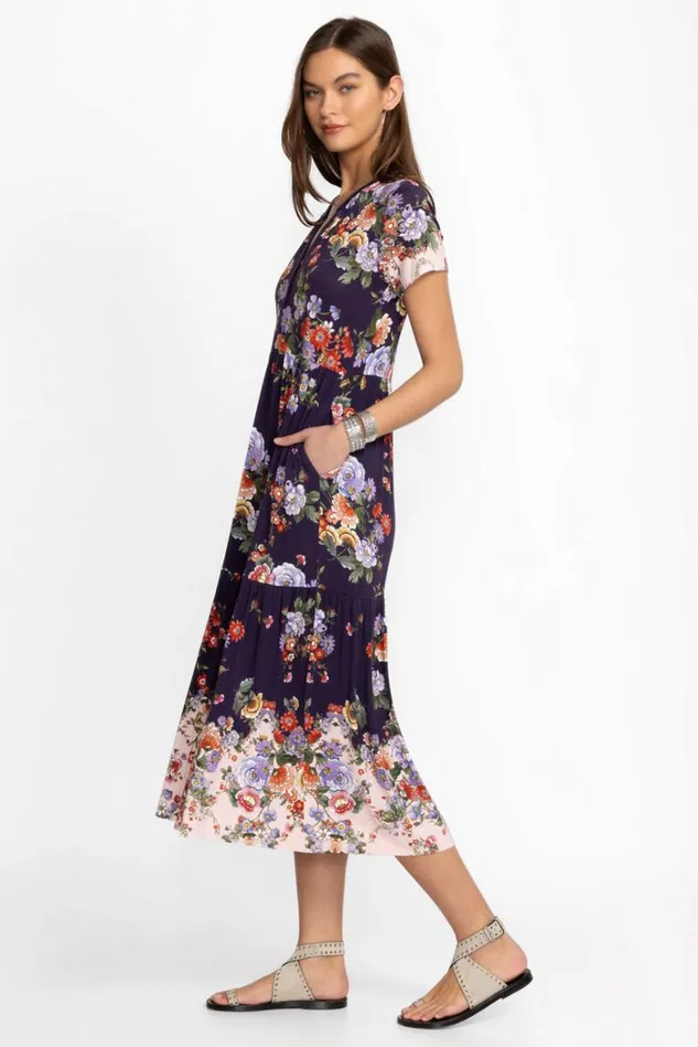 Women THE JANIE FAVORITE TIERED HENLEY KNIT DRESS Elsa Johnny Was Dresses Women THE JANIE FAVORITE TIERED HENLEY KNIT DRESS Elsa Johnny Was Dresses