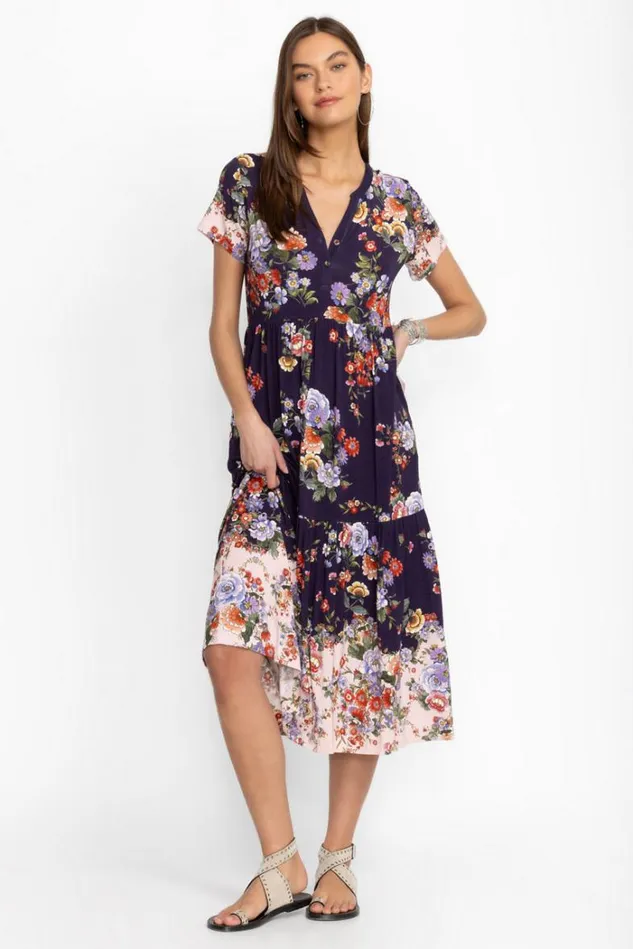 Women THE JANIE FAVORITE TIERED HENLEY KNIT DRESS Elsa Johnny Was Dresses Women THE JANIE FAVORITE TIERED HENLEY KNIT DRESS Elsa Johnny Was Dresses