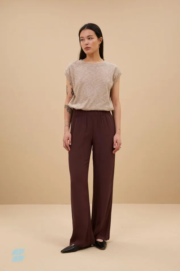 Women Tobi Thin Stripe Top Pecan Bybar Tops and Shirts Women Tobi Thin Stripe Top Pecan Bybar Tops and Shirts