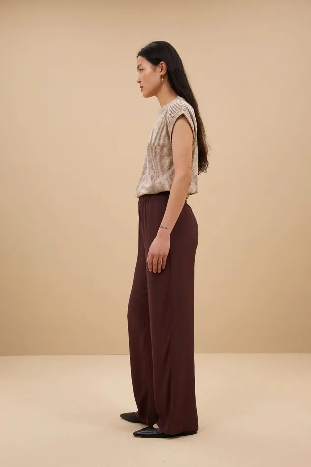 Women Tobi Thin Stripe Top Pecan Bybar Tops and Shirts Women Tobi Thin Stripe Top Pecan Bybar Tops and Shirts