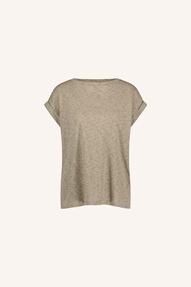 Women Tobi Thin Stripe Top Pecan Bybar Tops and Shirts Women Tobi Thin Stripe Top Pecan Bybar Tops and Shirts