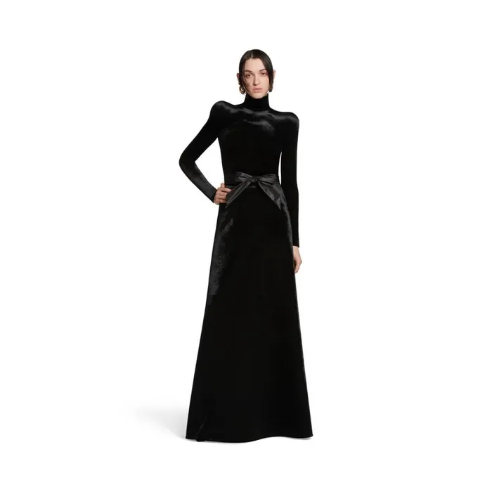 Women Tops and Shirts Balenciaga Round Shoulder Turtleneck In Black