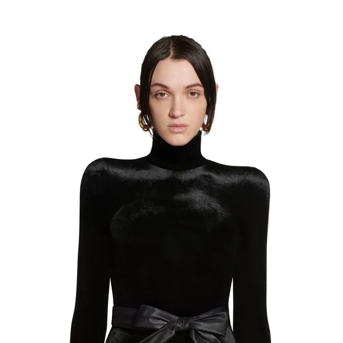 Women Tops and Shirts Balenciaga Round Shoulder Turtleneck In Black