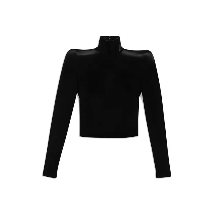 Women Tops and Shirts Balenciaga Round Shoulder Turtleneck In Black