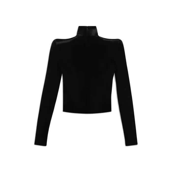 Women Tops and Shirts Balenciaga Round Shoulder Turtleneck In Black