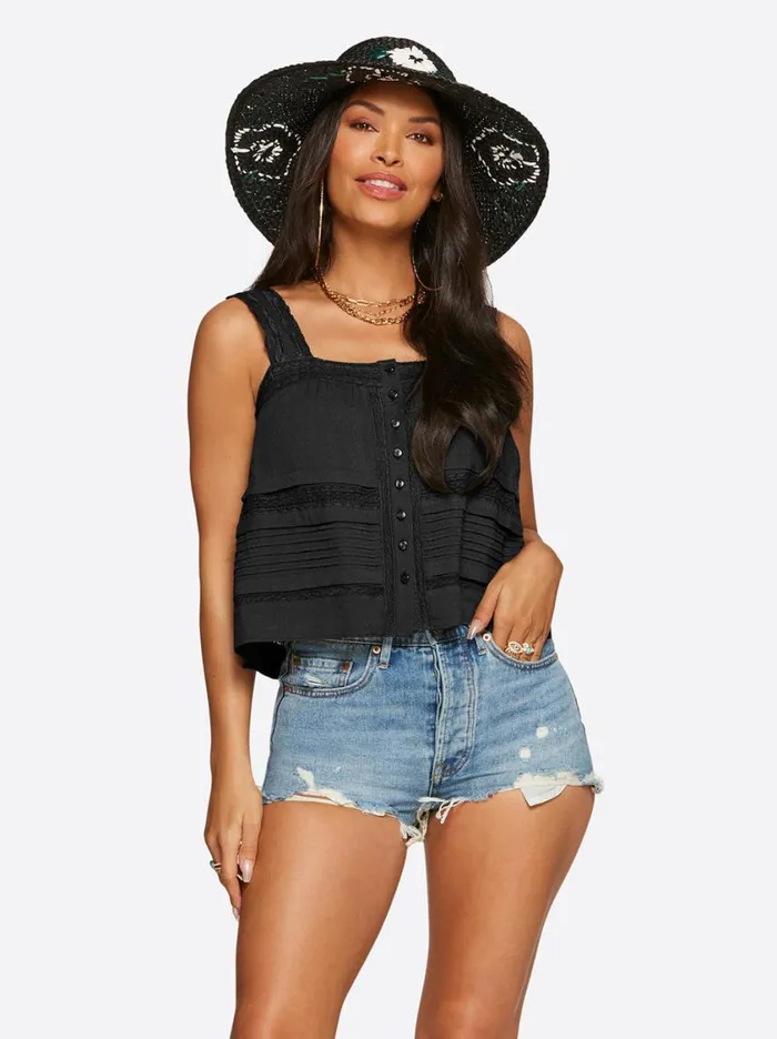 Women Tops and Tees Jessica Simpson Delilah Cami In Black